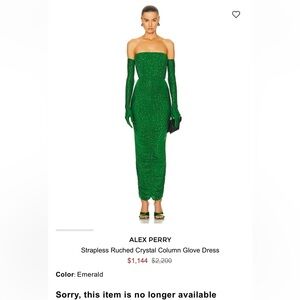 Alex Perry Emerald Green Strapless Sheath Dress